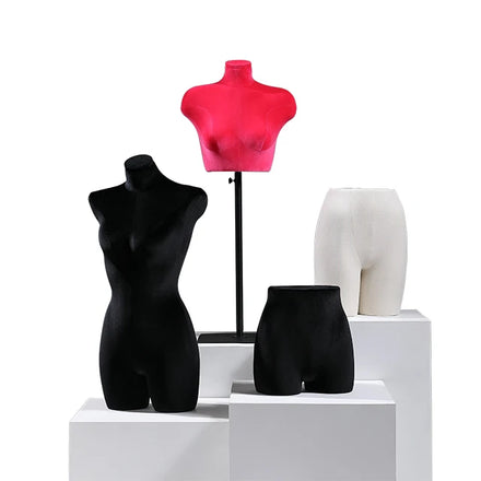 Custom Fashion Design Female Bust Wearing Underwear Mannequin Velvet Dummy Female Lingerie Mannequin