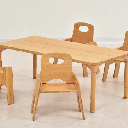 Montessori Kindergarten Wooden Furniture Set for Preschool Children Classic Interactive Kids Table and Chair for Indoor Use