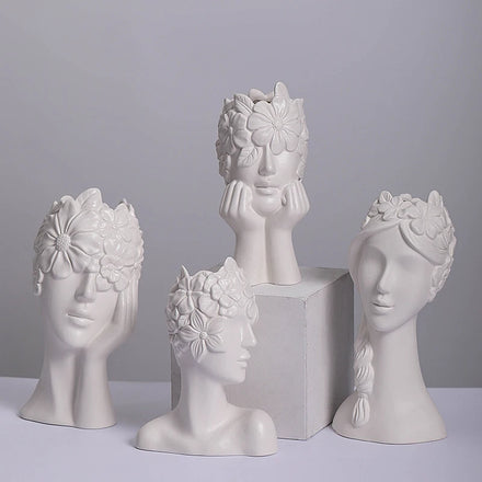 Modern Style Wedding Living Room Decoration Female Form Flower Vase Ceramic Porcelain Handmade Eco-Friendly Tabletop Vase