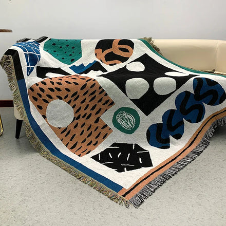Camping Mat Jacquard Tapestry Ins Towel Thread Multi-functional Sofa Blanket