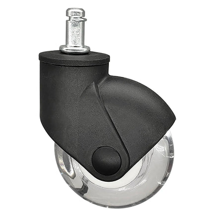 Hot Selling Furniture 3 Inch 75 mm Grip Stem PU Material Swivel Transparent Caster Wheels for Office Chair