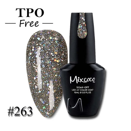 Mixcoco Manicure Pedicure Pigment Nail Supplies UV Gel Nail Painting Reflective Glitter Gel Nail Polish Soak Off Gel Polish Set