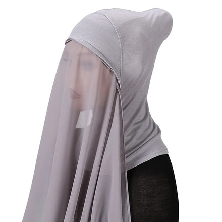 2022 New Malaysia One Piece Instant Chiffon Hijab Ready-to-Wear Plain Chiffon Scarf Shawl Inner Caps Jersey Bonnet Muslims