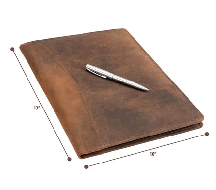 Factory Direct Sale Luxury Genuine Leather Portfolio Folder Binder Leather Business Portfolio Organizer for Corporate Gift