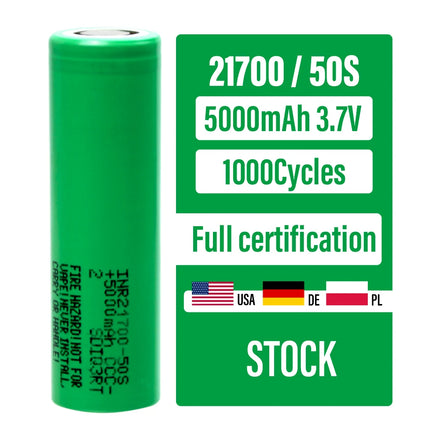 FOR SAMSUNG 21700 3.7v Battery 50G 50S 5000mah 45a for Rechargeable Flashlight