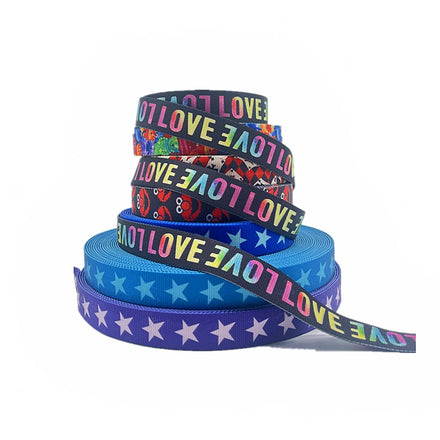 Custom Heavy Duty Inch 25mm Heat Transfer Sublimation Screen Printed Polyester Tubular Webbing for Dog Leash