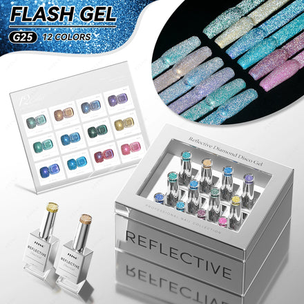 JTING Unique Effect Free Custom 12colors Reflective Disco Diamond Gel Nail Polish Set Box Collection OEM ODM Nail Supplies