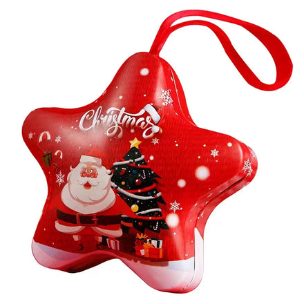 Wholesale Five-pointed Star Shaped Christmas Gift Tin Box for Candy Cookie Chocolate Package