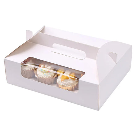 Wholesale Cupcake Food Cake Pastry Carton Box Food Grade Transparent Cupcake Cake Box Packaging Boxes