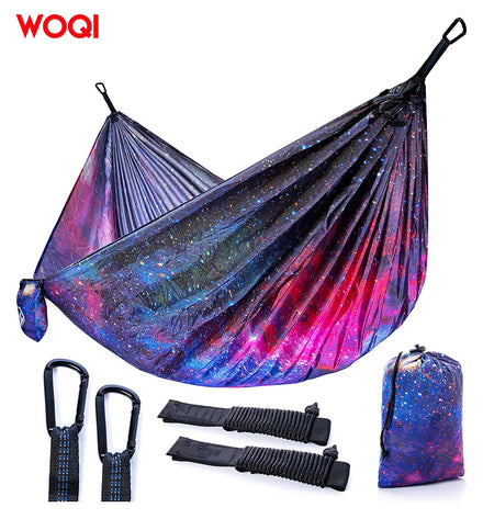 Woqi Full Color Printed Outdoor Camping Swing Hammock with Carry Bag Lightweight 210T nylonPortable