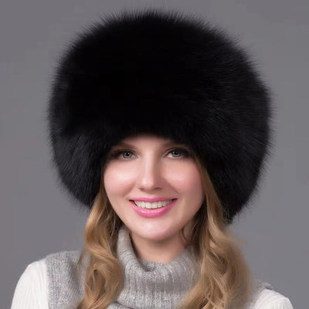 2022 Russia New Fashion Red Fur Hat Ladies Winter Luxury fox Fur Hat for Women