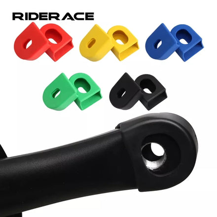 RIDERACE 2Pcs Bicycle Crankset Protectors Silicone Road Bike Crank Arm Protector Caps Wear-Resistant Cycling Accessories