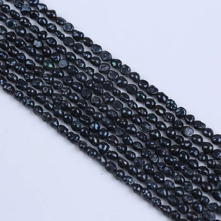 Zhuji Wholesale Natural 4-5mm Black Color Baroque Freshwater Pearl Beads Strands