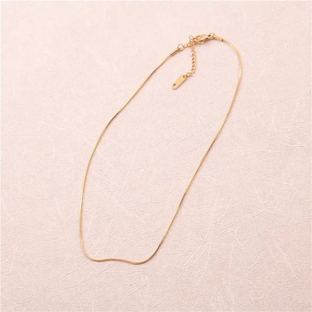Fenny 18K Gold Plated No Fade Permanent Fine Basic Snake Chain Necklace for Women Jewelry Stainless Steel Jewelry Wholesale