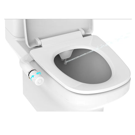 Chrome Plated ABS Toilet Bidet Sprayer Non-Electric Self-Cleaning Retractable Dual Nozzle Eco-Friendly Cold Water Bidet