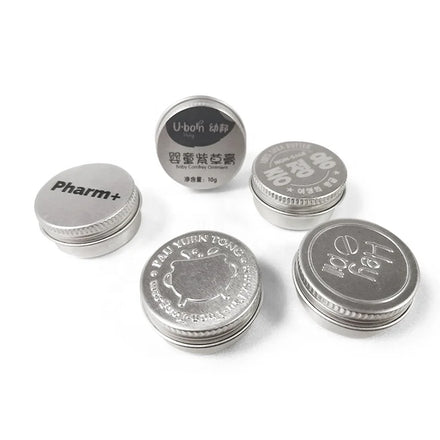 Mini 10ml Round Tin Containers Aluminum Cosmetic Tin Jars with Seal for Lip Balm Cream Wigs Tea Candle Perfume 10ml Frost Tin