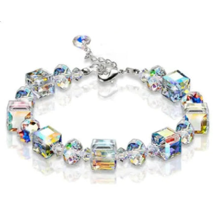 Burst Square Crystal Exquisite Luxury Fashion Bracelet Bright Colorful Transparent String Wholesale Can Be Available