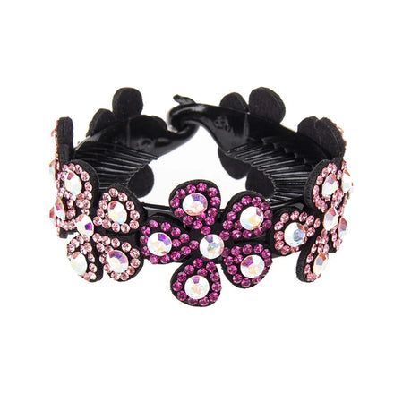 Women Hair Accessories Korean Flower Crystal Rhinestone Hair Claws for Women Crab Ponytail Holder Hairpins