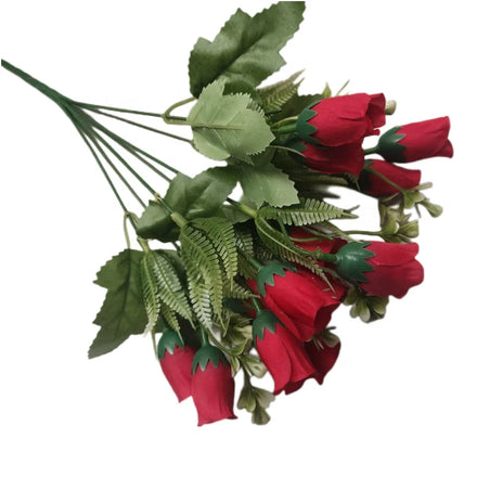 Factory Directly 12 Heads Mini Roses Bushes Artificial Flowers Rose bunch With Cheap Price