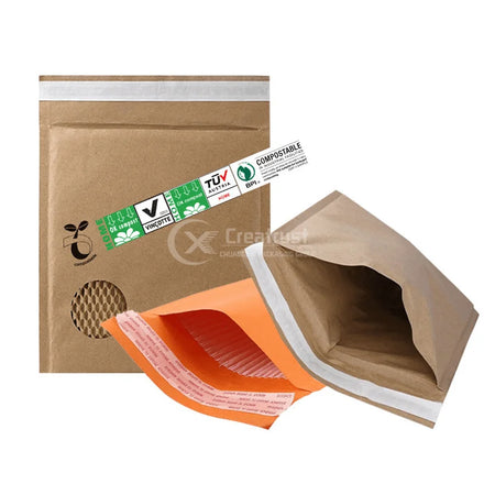 GDCX Compostable Bubble Bag Mailers Competitive Price Paper Honeycomb Kraft Paper Mailer Bag Custom Printed Padded Envelope