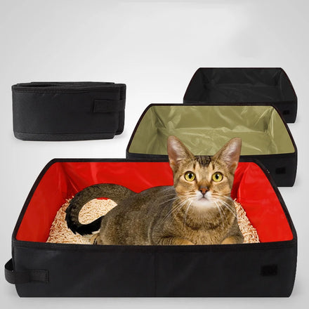 Hot Sale Foldable Cat Litter Box Waterproof Oxford Cloth Pet Products Cleaning Foldable Cat Toilet Box Accessory