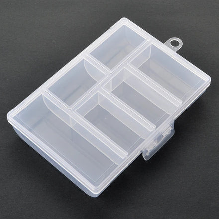6 Grids Jewelry Box Bead Plastic Box with Fixed Dividers