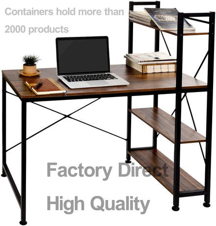 Factory Wholesale Modern Wood Computer Desk Storage Design Adjustable Height No-Assembly Folding Gaming Desk for Home Office