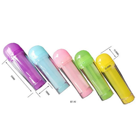 5g Double Small Colorful Cylinder Lip Balm Lipstick Tube PP Plastic Cosmetic Packaging Container Empty Screw Over Cap