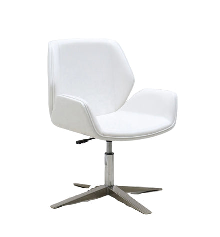 Elegant Grey Lift Chair PU Leather Adjustable Height Ergonomic Modern Fixed Swivel Office Chair
