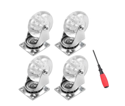 Huarui 2 Inch Heavy Duty No Noise Locking Casters Transparent Pu Wheels With Brake
