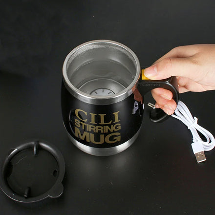 Best Selling Food Grade Stainless Steel 400ml Office Cup Self Stirring Double Wall BPA-Free Lid Eco-Friendly Coffee Mug