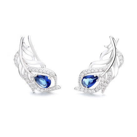 Feather Chinese Jewelry Peacock Feather Earring Design 925 Silver Earrings