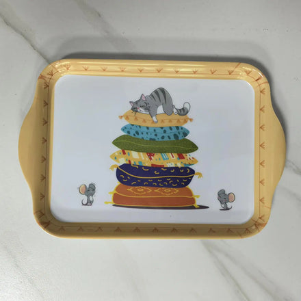 High Quality Food Grade Custom Printing Rectangle On-Glazed Plastic Melamine Tray Eco-Friendly for Dessert or Snack