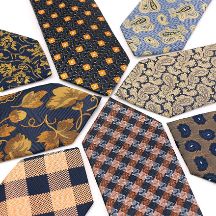 Customizable Men's Yellow Paisley Flower Plaid Necktie Classic Wedding Dress Suit Accessory Business Skinny Polyester Tie