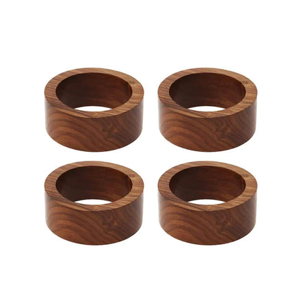 Acacia Wood Napkin Rings Custom Logo Wooden Round Napkin Holder OEM Wholesale Rustic Tableware Decor for Dining Wedding Party