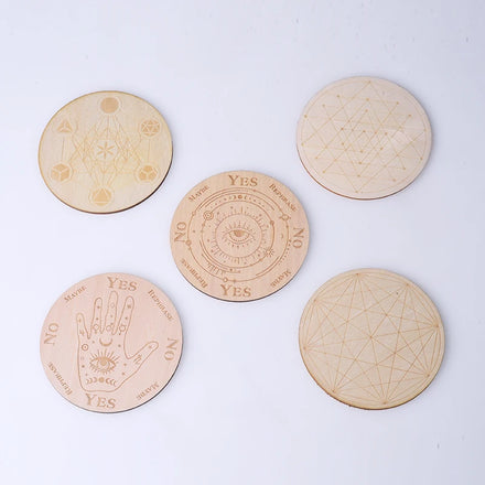 Wooden Crystal Board Seven Chakra Spiritual Energy for Meditation