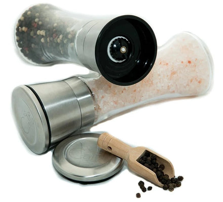 Premium Stainless Steel Salt and Pepper Grinder Set Pepper Mill and Salt Mill Spice Grinder with Adjustable Coarseness