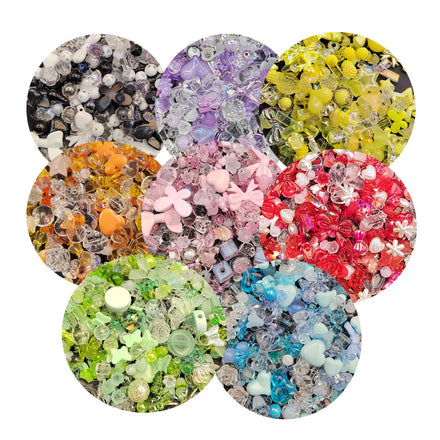 Assorted of Acrylic Beads With Hole Solid Clear Color Mix for Bracelets Necklace Making Accessories