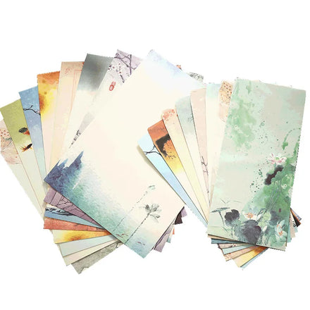 Hot Sale Stationery Letter Writing Paper and Envelopes Set Ink Painting Design4 Stationary Papers with 2 Envelopes