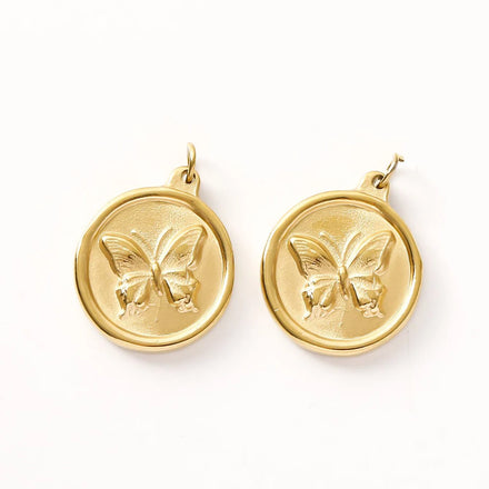 In Stocks Low Moq Gold Pendants Stainless Steel Hip Hop Rose Cross Charm Boho butterfly Pendant Charms Jewelry Accessories