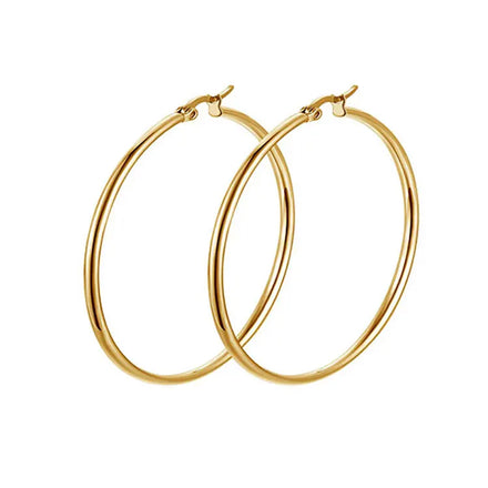 SC Wholesale Multi Size 316 Stainless Steel Earrings Fashion Exaggerated 80mm 90mm 100mm Silver Gold Big Hoop Earrings for Women