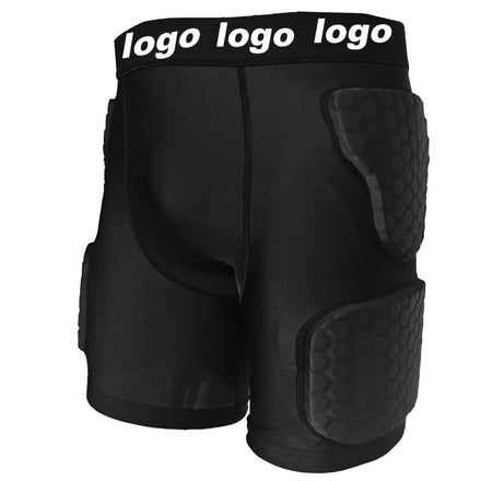 OEM Factory Compression Football Girdle EVA Polyester Sports Football Girdles Black Safe Guard Padded Compression Shorts