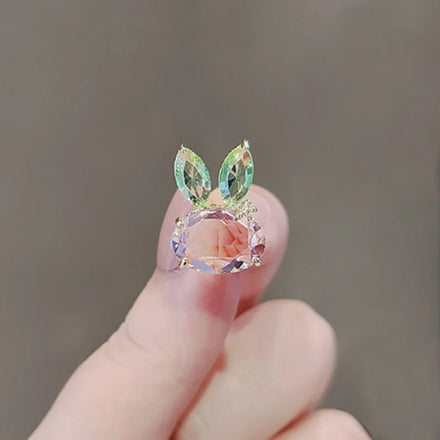 Sweet Cute Rabbit Butterfly Flower Crystal Brooches Exquisite Women Girls Boutique Small Badges Pin Handbag Cloth Accessories