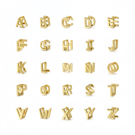 Wholesale Hot Selling Customizable English 26 Letters Ear Cuff Buckle Brass 18k Gold Jewelry Name Alphabet Dainty Initial Studs