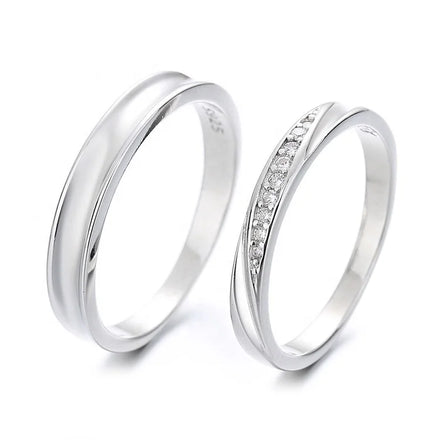 New Arrivals Couple Rings Sterling Silver 925 Twist Design Ring Set for Valentine 's Day Gift
