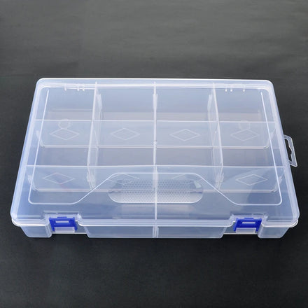 10 Grids Clear Plastic Organizer Box Fishing Tackle Storage Box with Adjustable Grids