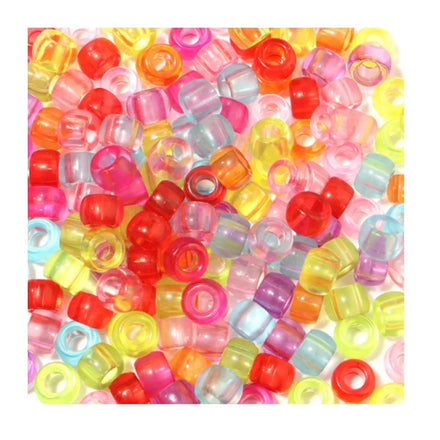 6x9mm Round Big Hole Transparent Plastic Beads 100pcs Spacer Loose Beads for DIY Bracelet Necklace Making HandCrafts 4mm Hole
