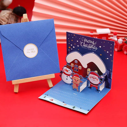 Wholesale 3D Festival Greeting Cards Christmams/Thank You/Birthday Envelopes Display Stand Custom Printing