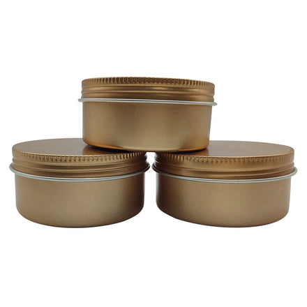Deep 4 oz Food Grade Aluminum Tin Container with Screw Top Lid 1 oz Black Steel Metal Tin Can for Cake and Cookie Storage