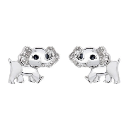 Mini Elephant Animal Sterling Silver 925 Earrings